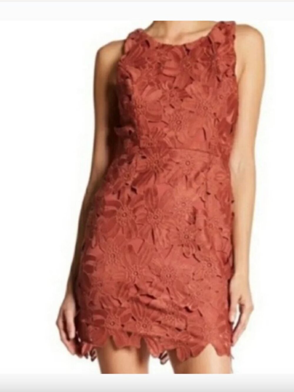 ASTR The Label Crochet Lace Mini Dress Woodrose Pink Cocktail Mini Dress Size M